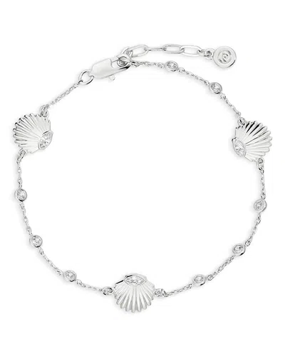 Ettika Santorini Cubic Zirconia Shell Ankle Bracelet