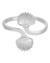 Ettika Santorini Cubic Zirconia Shell Cuff Bracelet In Metallic