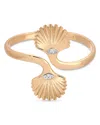 Ettika Santorini Cubic Zirconia Shell Cuff Bracelet In Gold