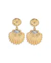 Ettika Santorini Cubic Zirconia Shell Drop Earrings In Gold