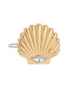 Ettika Santorini Cubic Zirconia Shell Hair Barrette In Gold