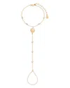 Ettika Santorini Cubic Zirconia Shell Hand Chain In Gold