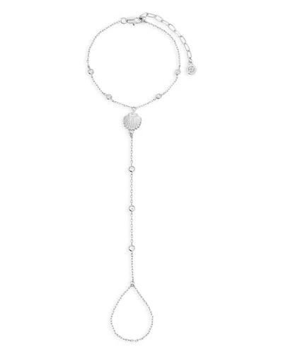 Ettika Santorini Cubic Zirconia Shell Hand Chain In Metallic
