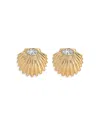 Ettika Santorini Cubic Zirconia Shell Statement Stud Earrings In Gold