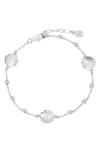 Ettika Santorini Cubic Zirconia Shell Ankle Bracelet In Metallic