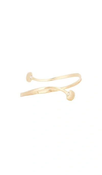 Ettika Santorini Shell Arm Cuff In Metallic Gold