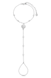Ettika Santorini Cubic Zirconia Shell Hand Chain In Metallic