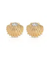 Ettika Santorini Cubic Zirconia Shell Statement Stud Earrings