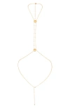 Ettika 18k Gold Plated Scallop Shell And Crystal Body Chain In Gold