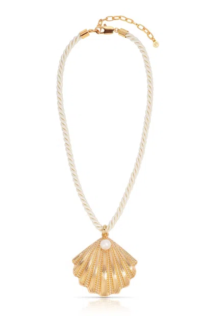 Ettika Scallop Shell Pendant Necklace In Gold