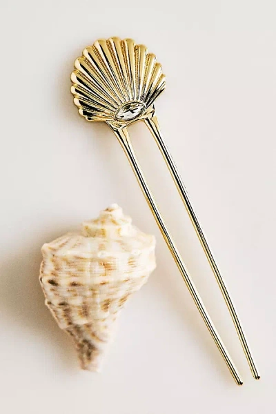 Ettika Scalloped Shell Hair Pin In Gold