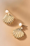 Ettika Scallop Shell With Cultivated Pearl Earrings