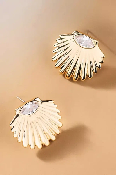 Ettika Scalloped Shell Post Earrings