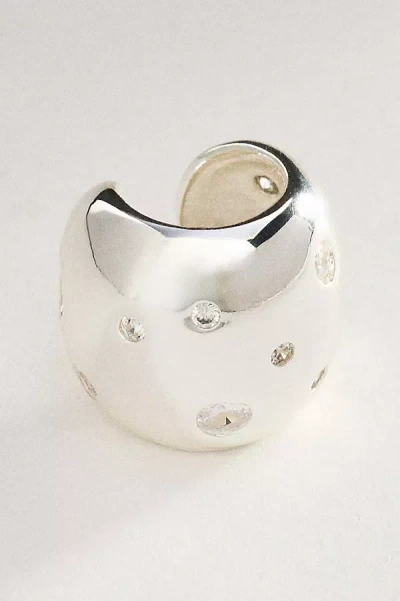 Ettika Scattered Crystal Chunky Ear Cuff In White