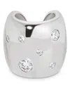 Ettika Plated Scattered Crystal Chunky Cuff Earrings In Silver