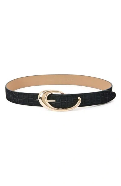 Ettika Sculpted Flow Leather Belt In Black