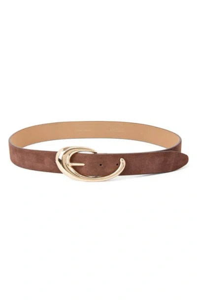 Ettika Sculpted Flow Leather Belt In Brown