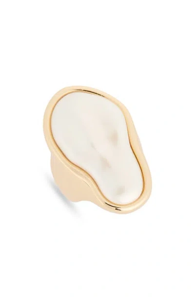 Ettika Sea-born Faux Pearl Ring In Gold