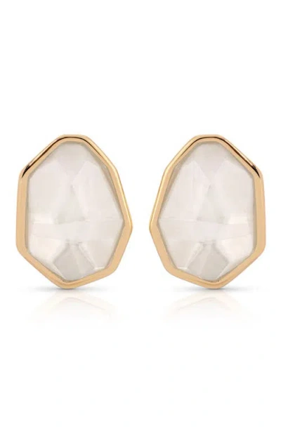 Ettika Seastone Stud Earrings In Silver