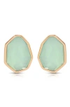 Ettika Seastone Stud Earrings In Green