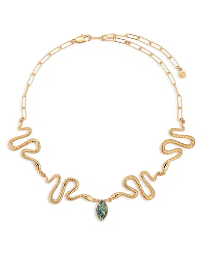 Ettika Serpentina Abalone Snake Choker Necklace, 12.25-16.25 In Gold