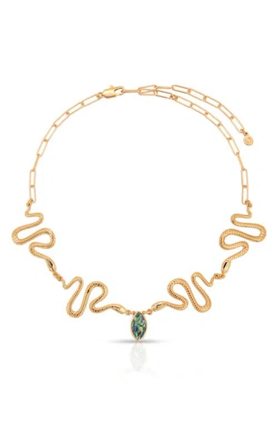 Ettika Serpentina Choker Necklace In Green