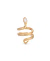 Ettika Marquise Cubic Zirconia Coiled Snake Ring In 18k Gold Plated In Gold