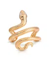 Ettika Serpentina Marquise Cubic Zirconia Coiled Snake Cuff Bracelet In 18k Gold Plated In Gold