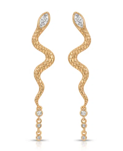 Ettika Serpentina Cubic Zirconia Drop Earrings In Gold
