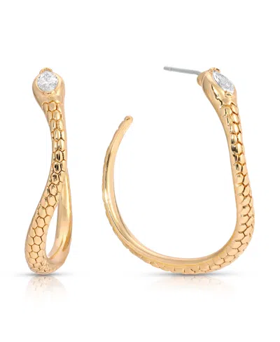 Ettika Serpentina Cubic Zirconia Hoop Earrings In Gold