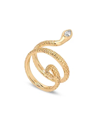 Ettika Serpentina Cubic Zirconia Snake Ring In Gold