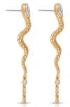Ettika Serpentina Cubic Zirconia Drop Earrings In Gold