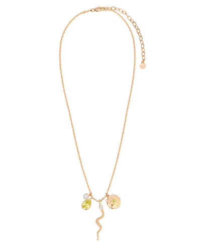 Ettika Serpentina Snake Inspired Charm Necklace In Peridot