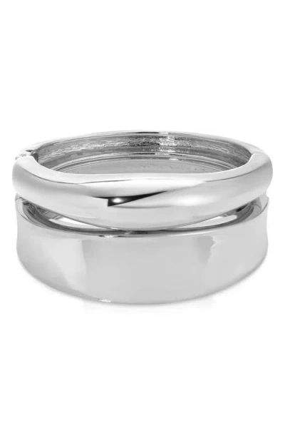 Ettika Set Of 2 Bangle Bracelets In Metallic