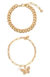 Ettika Set Of 2 Chain Bracelets In Gold