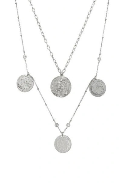 Ettika Set Of 2 Coin Pendant Necklaces In Metallic