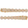 Ettika Set Of 2 Imitation Pearl Cluster Hair Clips In Gold