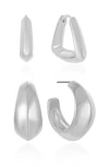 Ettika Set Of 2 Mixed Hoop Earrings