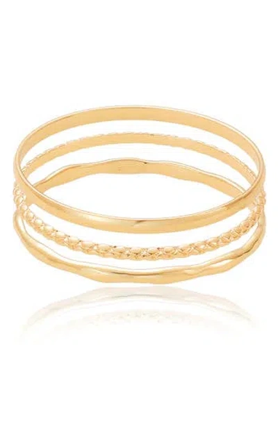 Ettika Set Of 3 Bangle Bracelets In Gold