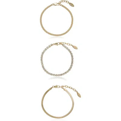 Ettika Set Of 3 Chain Bracelets In Gold