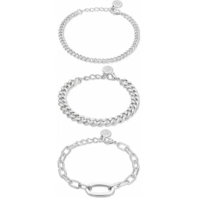 Ettika Set Of 3 Chain Link Bracelets In Orange