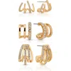 Ettika Set Of 3 Crystal Hoop Earrings