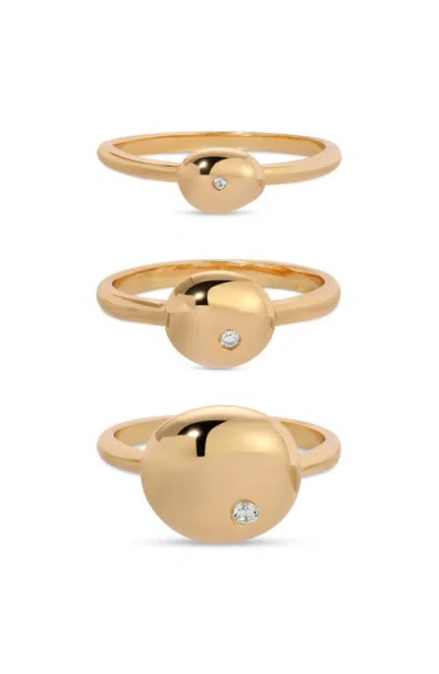 ETTIKA ETTIKA SET OF 3 POLISHED PEBBLE STACKABLE RINGS