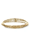 Ettika Set Of 3 Stackable Thin Bangle Bracelets In Gold