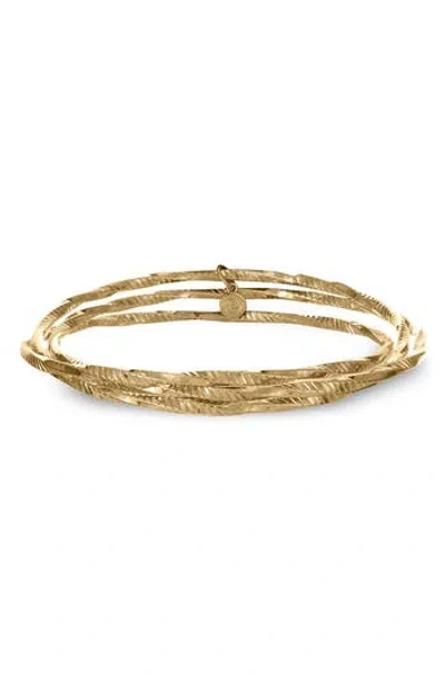 Ettika Set Of 3 Stackable Thin Bangle Bracelets In Gold