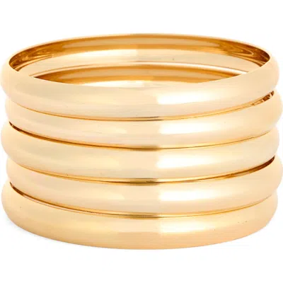 Ettika Set Of 5 Bangle Bracelets In Gold