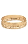 Ettika Set Of 6 Stacking Bangle Bracelets In Gold
