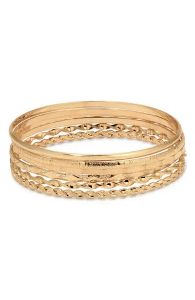 Ettika Set Of 6 Stacking Bangle Bracelets In Gold