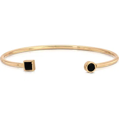 Ettika Gold-tone Crystal Shapes Cuff Bracelet