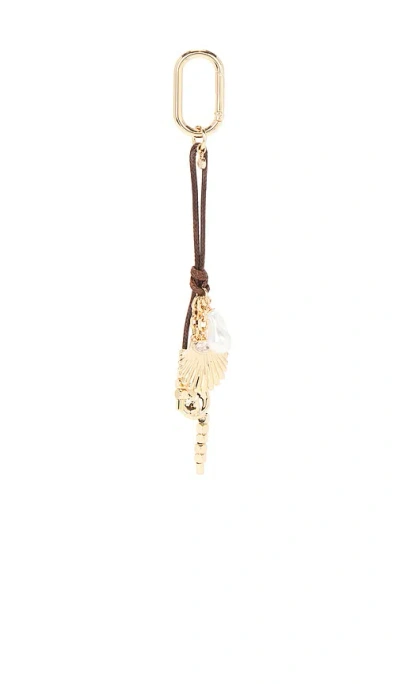 Ettika Shell & Pearl Bag Charm In Gold